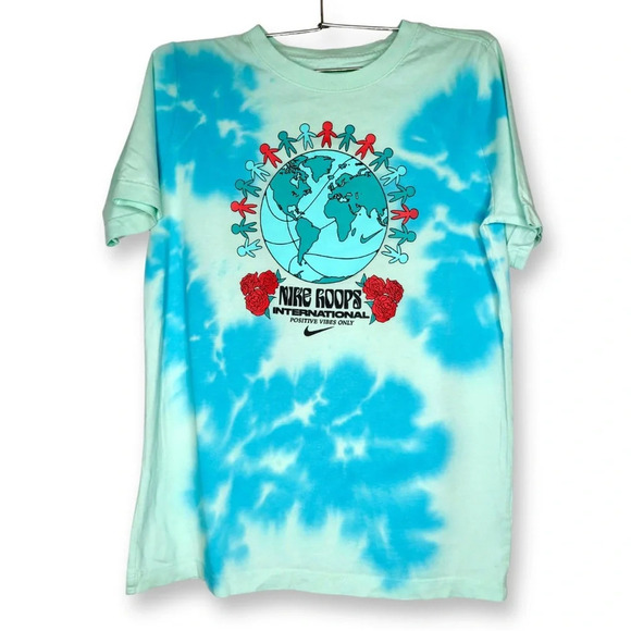 Nike Boys Blue Tie Dye International Hoops T-Shirt - Picture 1 of 6